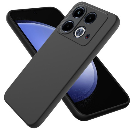 Силиконовый чехол Solid Color Liquid Silicone на Infinix Note 40 4G - черный