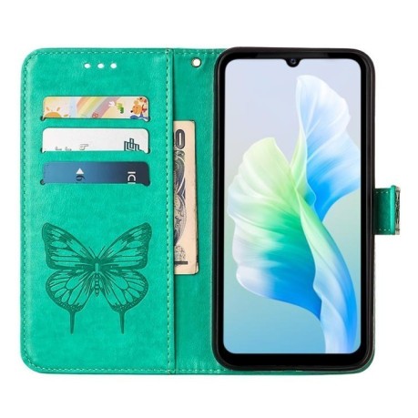 Чохол-книжка Embossed Butterfly для Vivo S10e 5G/V23e 4G/V23E 5G/Y75 4G - зелений