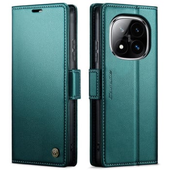 Чохол-книжка CaseMe 023 Butterfly Buckle Litchi Texture RFID Anti-theft Leather для Xiaomi Redmi Note 14 Pro 4G - зелений