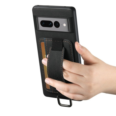 Противоударный чехол Suteni H13 Card Wallet для Google Pixel 8a  - черный