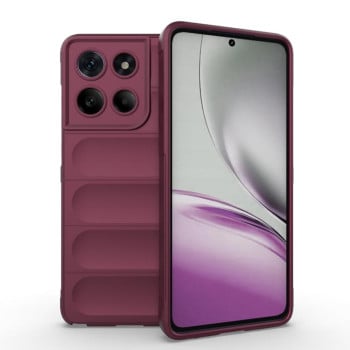 Силіконовий чохол Magic Flannel на Motorola Edge 60 Stylus 5G Global – винно-червоний