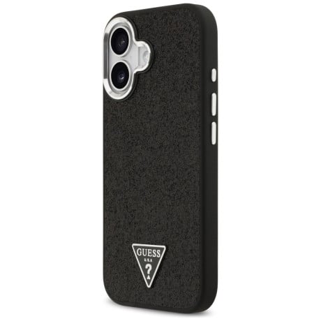 Оригінальний чохол Guess Glitter Triangle Logo з MagSafe на iPhone 17 - Black