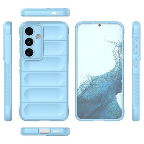 Силиконовый чехол Magic Flannel для Samsung Galaxy S24 5G - голубой