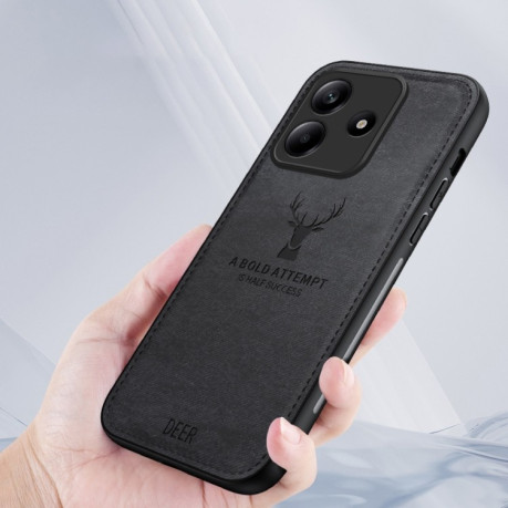 Ультратонкий чехол Deer Head Cloth Skin для Xiaomi Redmi Note 14 5G - белый