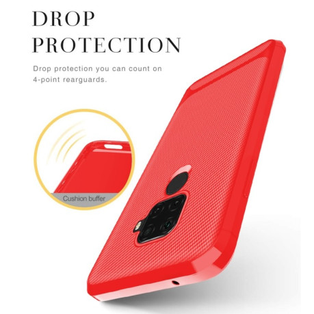Противоударный чехол Carbon Fiber Texture на Xiaomi Redmi Note 10 Pro - красный