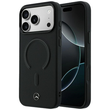 Оригінальний чохол Mercedes Leather 3D з MagSafe для iPhone 18 Pro Max / 17 Pro Max - Black