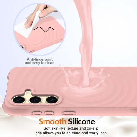 Протиударний чохол Wave Texture MagSafe Magnetic Liquid Silicone для Samsung Galaxy S24 FE 5G - рожевий