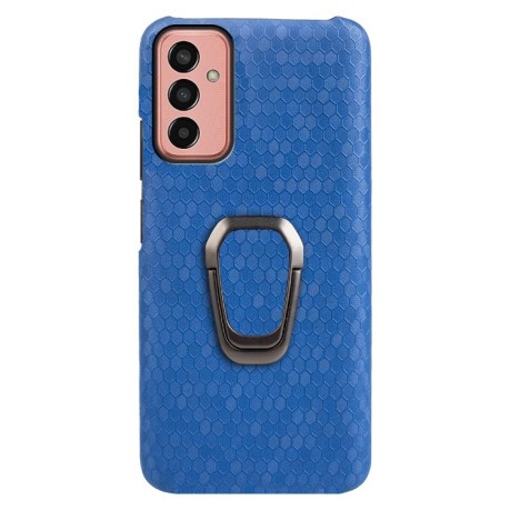 Противоударный чехол Honeycomb Ring Holder для Samsung Galaxy M13 4G  - синий
