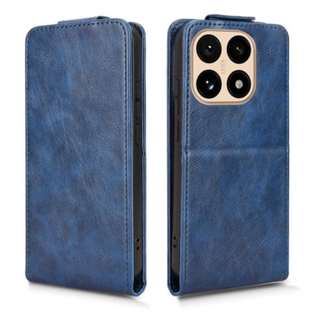 Флип-чехол Magnetic Vertical Flip Leather на Xiaomi 15T 5G - синий