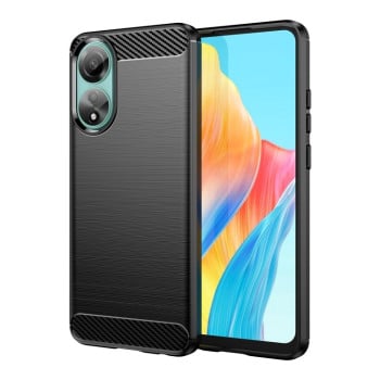 Протиударний чохол Brushed Texture Carbon Fiber на OPPO A78 4G - чорний
