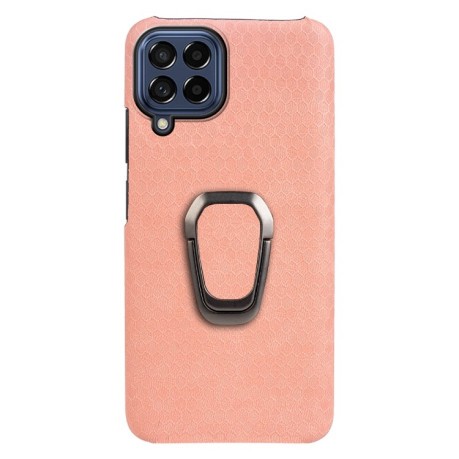 Противоударный чехол Honeycomb Ring Holder для Samsung Galaxy M53 - розовый