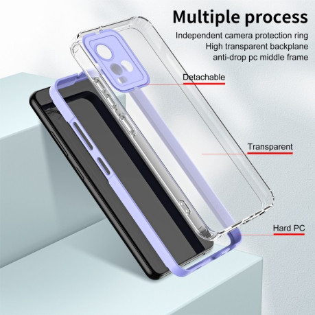 Противоударный чехол Clear Color Frame для Vivo Y21 / Y33S / Y21S / T1X 4G - фиолетовый