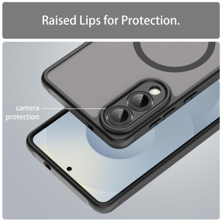 Протиударний чохол Fan Dun Series TPU Hybrid PC Frosted Magsafe для Samsung Galaxy S25 Edge 5G - чорний