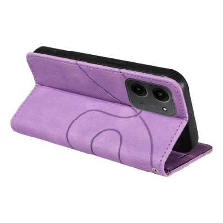 Чохол-книжка Dual-color Splicing Flip Leather на Xiaomi Redmi 15C 4G EU / 15C 5G 173.1mm - фіолетовий