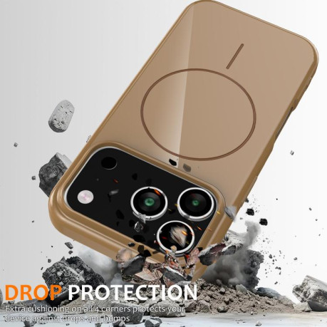 Противоударный чехол Glossy TPU Shockproof MagSafe на iPhone 17 Pro - золотой