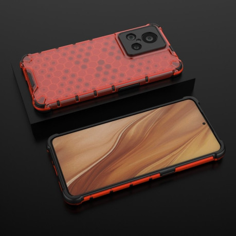 Противоударный чехол Honeycomb на Realme GT2 Explorer Master - красный
