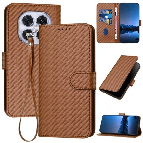 Чохол-книжка Carbon Fiber Texture на Xiaomi Redmi Note 14 Pro 5G/Poco X7 - кавовий