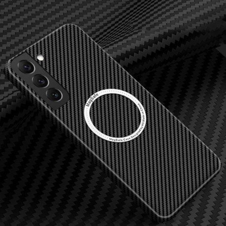 Противоударный чехол Carbon Fiber Texture (MagSafe) для Samsung Galaxy S23 5G - черный