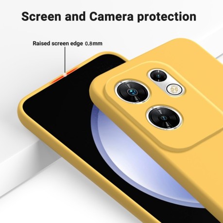 Силиконовый чехол Solid Color Liquid Silicone на Infinix Zero 30 4G - желтый
