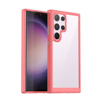 Протиударний чохол Colorful Acrylic Series із кольоровою силіконовою боковиною на Samsung Galaxy S24 Ultra 5G - червоний