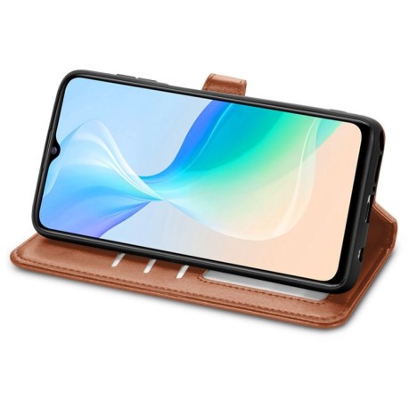 Чохол-книжка Retro Solid Color на Vivo Y76 5G - коричневий
