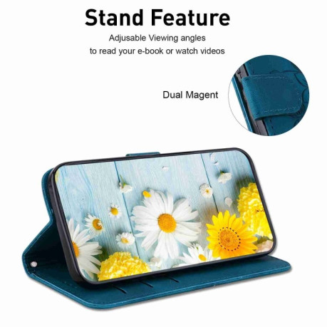 Чехол-книжка Lily Embossed Leather для Samsung Galaxy S24+ 5G - синий