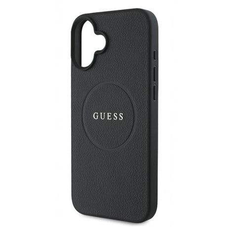 Оригинальный чехол Guess Grained Gold Ring MagSafe для iPhone 16 Plus - black