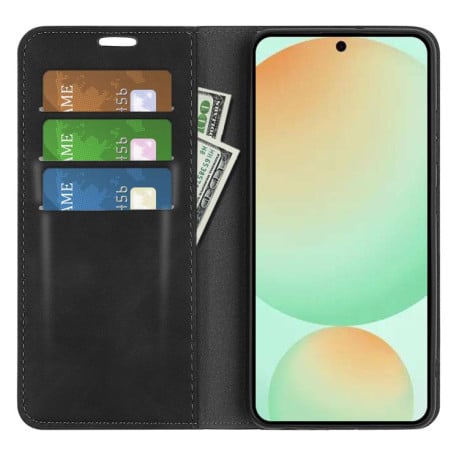 Чохол-книжка в стилі Retro на Samsung Galaxy S25 FE 5G - чорний
