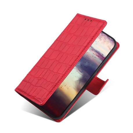 Чехол-книжка Skin Feel Crocodile Texture для Xiaomi Redmi Note 11E/Redme 10 5G CN/Redmi 10 5G - красный