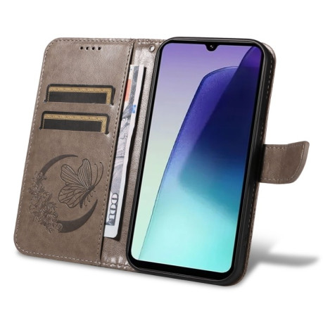 Чохол-книжка Swallowtail Butterfly Embossed Leather для Xiaomi Redmi 14C 4G/Poco C75/Redmi A4 5G - сірий