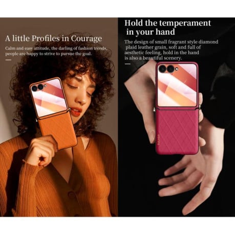 Чохол SULADA Elegant Rhombic Texture на Samsung Galaxy Filp 7 - чорний