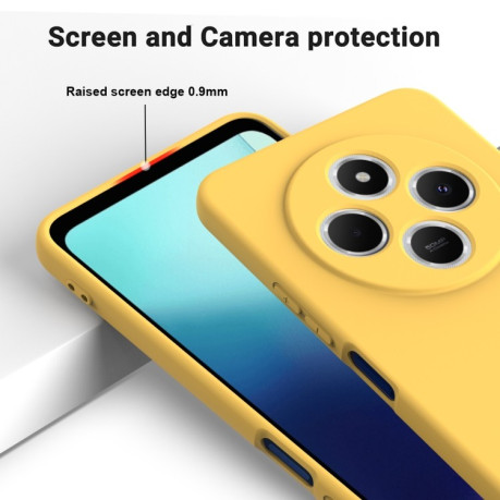Силиконовый чехол Solid Color Liquid Silicone на Xiaomi Redmi 14C 4G/Poco C75/Redmi A4 5G - желтый