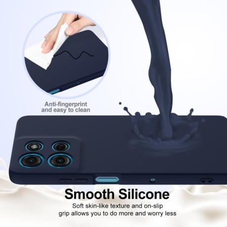Силиконовый чехол Shockproof Silicone Magsafe для Motorola Moto G75 5G - синий