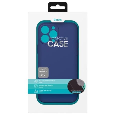 Силиконовый чехол Benks Silicone Case (with MagSafe Support) для для iPhone 14/13 - синий
