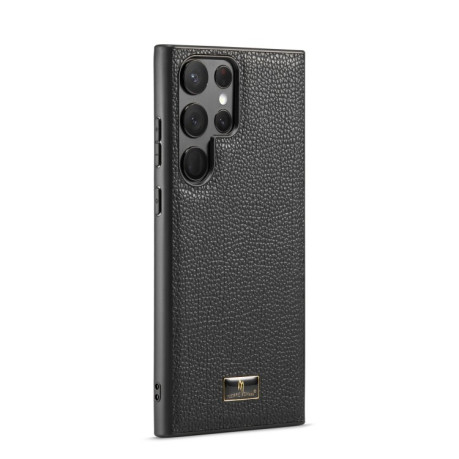 Противоударный чехол Fierre Shann Leather для Samsung Galaxy S23 Ultra 5G - Lychee Black