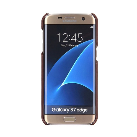 Кожаный Чехол Fashion Deluxe Retro для Samsung Galaxy S7 Edge / G935 - коричневый