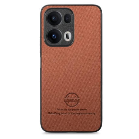 Чехол Twill Fabric Leather Skin Back для OPPO Reno13 Global - коричневый