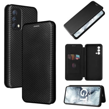 Чохол-книга Carbon Fiber Texture на Realme GT Master - чорний