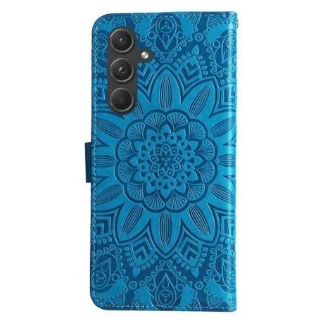 Чехол-книжка Embossed Sunflower для Samsung Galaxy A55 - синий