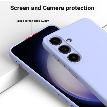 Силиконовый чехол Solid Color Liquid на Samsung Galaxy S24+ 5G - фиолетовый