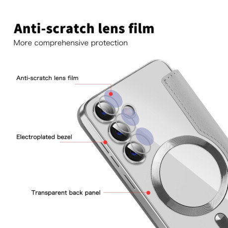Чохол-книжка Shield MagSafe RFID Anti-theft Leather  для Samsung Galaxy S25+ 5G - сірий