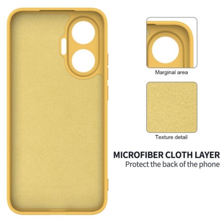 Силиконовый чехол Solid Color Liquid Silicone на Xiaomi Poco F7 / Redmi Turbo 4 Pro 4G - желтый