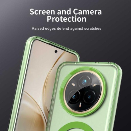 Протиударний чохол Candy Magsafe PC Hybrid TPU для Realme 14 Pro+ 5G - зелений