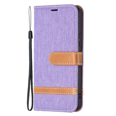 Чехол-книжка Color Matching Denim Texture на Samsung Galaxy S22 5G - фиолетовый