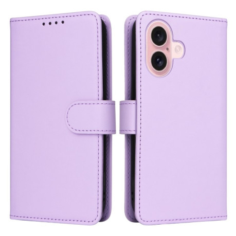 Чохол-книжка BETOPNICE BN-005 2 in 1 Detachable Imitate Genuine Leather для iPhone 16 - фіолетовий
