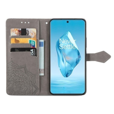 Чохол-книжка Mandala Embossing Pattern на OnePlus Ace 3 Pro - сірий