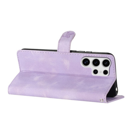 Чохол-книжка Flower Butterfly Embossing  для Samsung Galaxy S25 Ultra 5G - фіолетовий