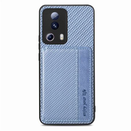 Противоударный чехол Carbon Fiber Card Bag для Xiaomi 13 Lite 5G - синий