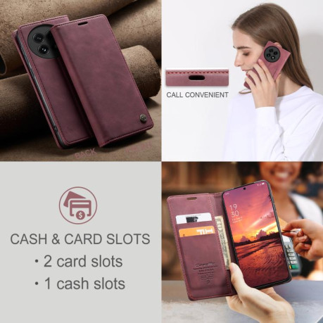 Чохол-книжка CaseMe-013 Multifunctional на OnePlus 13 - червоний