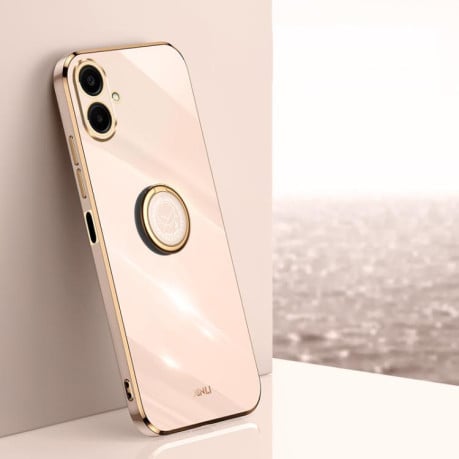Чохол XINLI Straight Edge з тримачем-підставкою на Samsung Galaxy A07 5G - рожевий